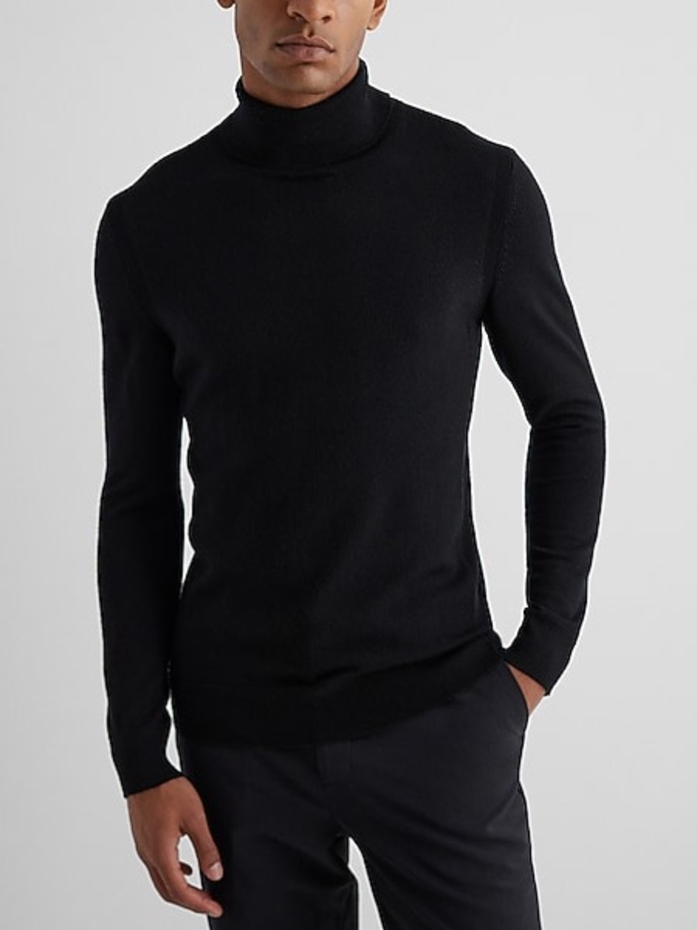 Express Men’s 100% Merino Wool Black Turtleneck Sweater NWT Size M